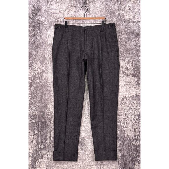 De Fursac Dress Pants 36 x 31 Mens Gray Italian Wool Blend Officer Trouser